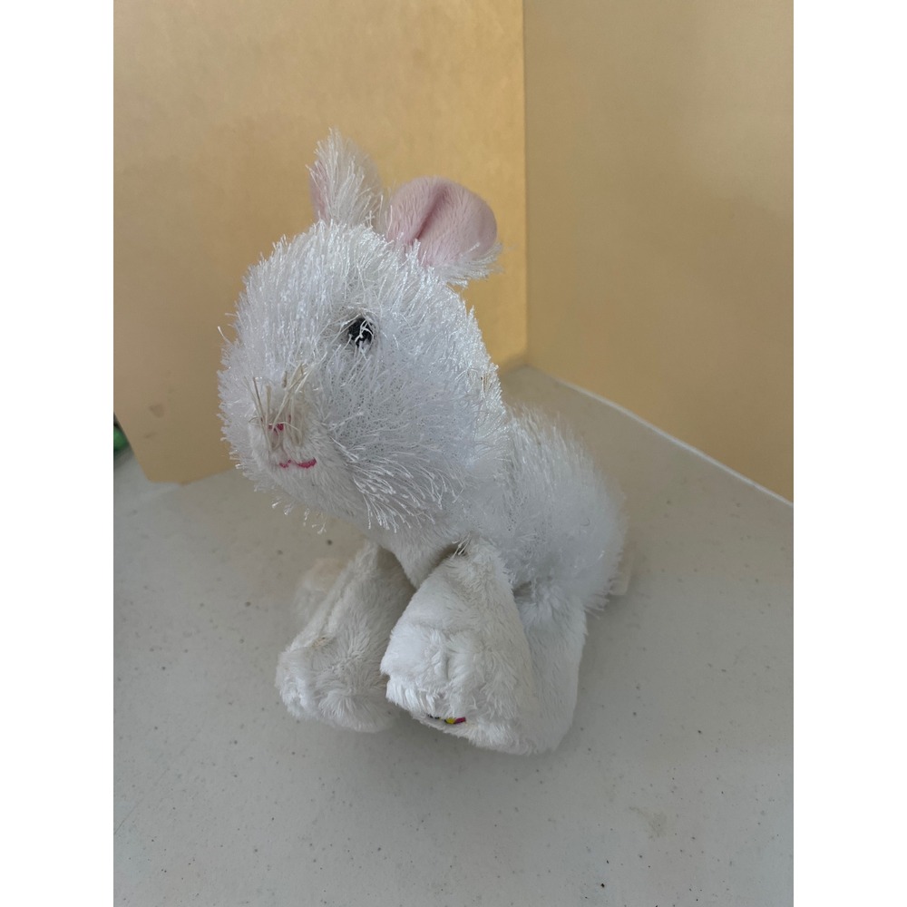Ganz Webkinz White Bunny Plush Stuffed Animal Toy HS101 Pink Ears W Logo